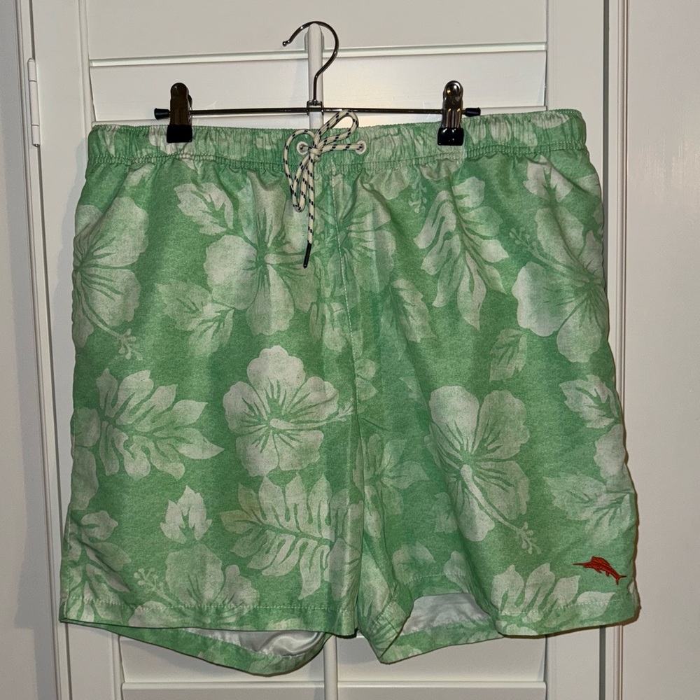Tommy Bahama Green Floral Men's Swim Trunks